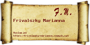 Frivalszky Marianna névjegykártya