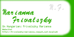 marianna frivalszky business card